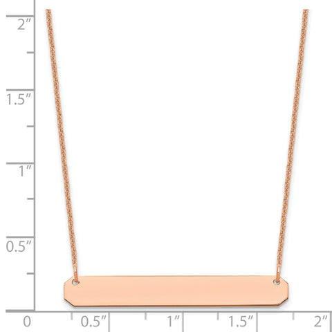 14K Rose Gold Medium Polished Blank Bar Necklace-WBC-XNA1203R
