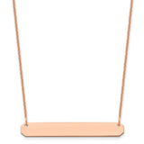 14K Rose Gold Medium Polished Blank Bar Necklace-WBC-XNA1203R