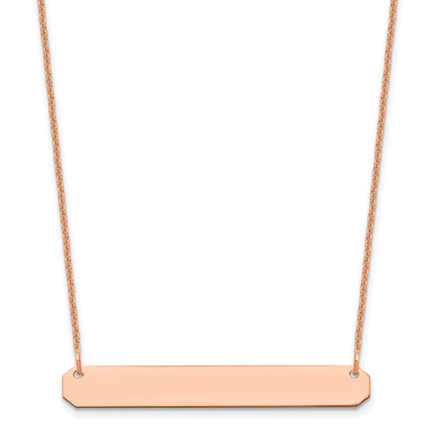 14K Rose Gold Medium Polished Blank Bar Necklace-WBC-XNA1203R