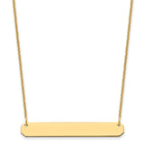 14K Medium Polished Blank Bar Necklace-WBC-XNA1203Y