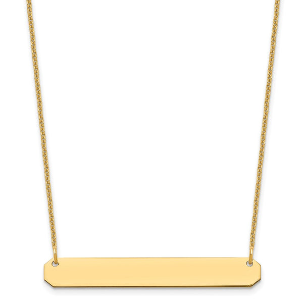 14K Medium Polished Blank Bar Necklace-WBC-XNA1203Y