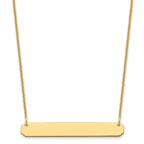 14K Medium Polished Blank Bar Necklace-WBC-XNA1203Y