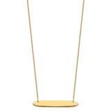 14K Medium Polished Oblong Blank Bar Necklace-WBC-XNA1204Y