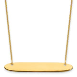 14K Medium Polished Oblong Blank Bar Necklace-WBC-XNA1204Y