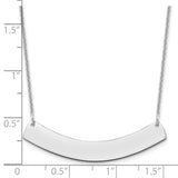 14K White Gold Medium Polished Curved Blank Bar Necklace-WBC-XNA1205W