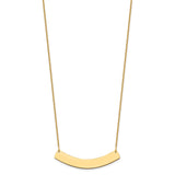 14K Medium Polished Curved Blank Bar Necklace-WBC-XNA1205Y