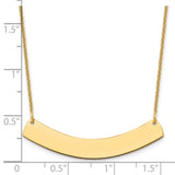 14K Medium Polished Curved Blank Bar Necklace-WBC-XNA1205Y