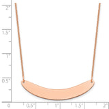 14K Rose Gold Medium Polished Curved Blank Bar Necklace-WBC-XNA1206R