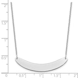 14K White Gold Medium Polished Curved Blank Bar Necklace-WBC-XNA1206W