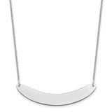 14K White Gold Medium Polished Curved Blank Bar Necklace-WBC-XNA1206W