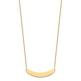 14K Medium Polished Curved Blank Bar Necklace-WBC-XNA1206Y