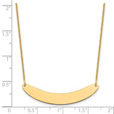 14K Medium Polished Curved Blank Bar Necklace-WBC-XNA1206Y