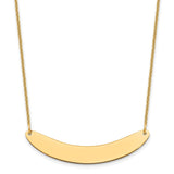 14K Medium Polished Curved Blank Bar Necklace-WBC-XNA1206Y