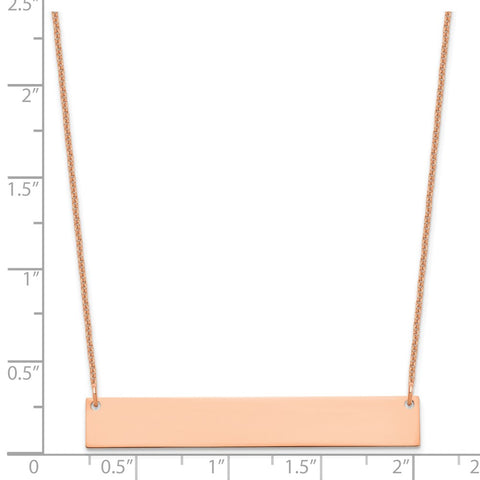 14K Rose Gold Large Polished Blank Bar Necklace-WBC-XNA1207R