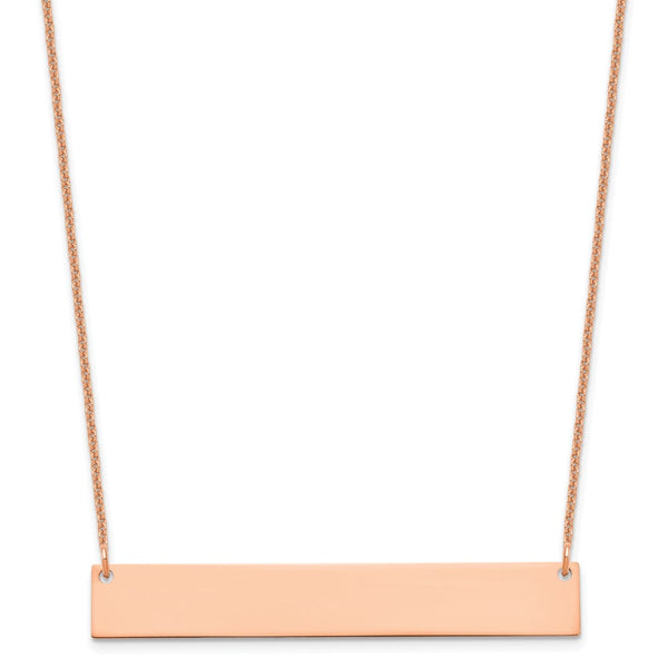 14K Rose Gold Large Polished Blank Bar Necklace-WBC-XNA1207R