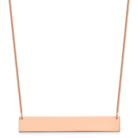14K Rose Gold Large Polished Blank Bar Necklace-WBC-XNA1207R