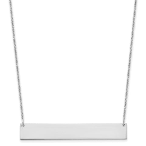 14K White Gold Large Polished Blank Bar Necklace-WBC-XNA1207W