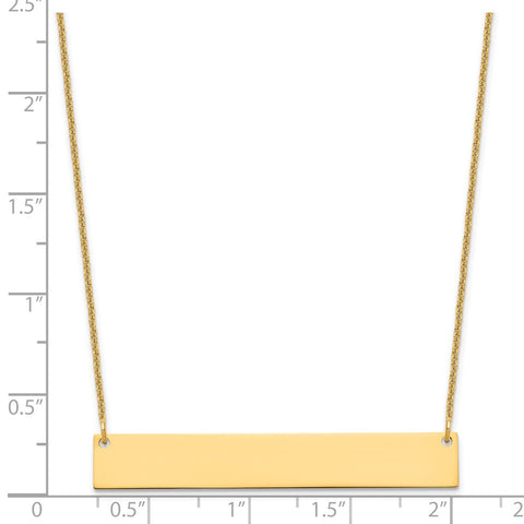 14K Large Polished Blank Bar Necklace-WBC-XNA1207Y