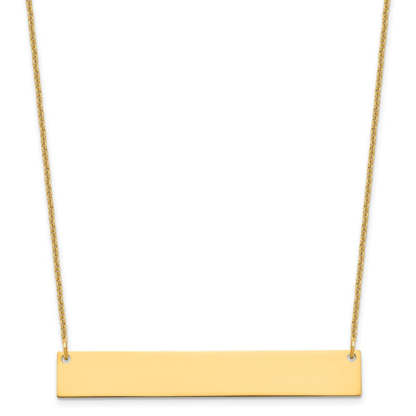 14K Large Polished Blank Bar Necklace-WBC-XNA1207Y