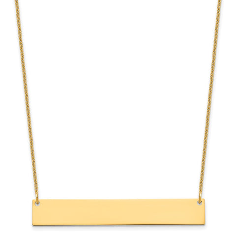 14K Large Polished Blank Bar Necklace-WBC-XNA1207Y