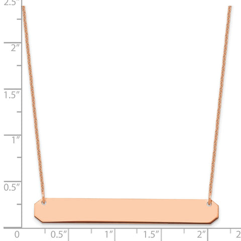 14K Rose Gold Large Polished Blank Bar Necklace-WBC-XNA1208R