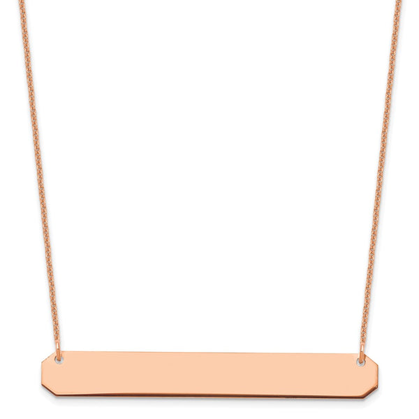 14K Rose Gold Large Polished Blank Bar Necklace-WBC-XNA1208R