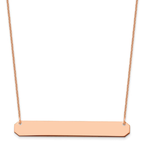 14K Rose Gold Large Polished Blank Bar Necklace-WBC-XNA1208R