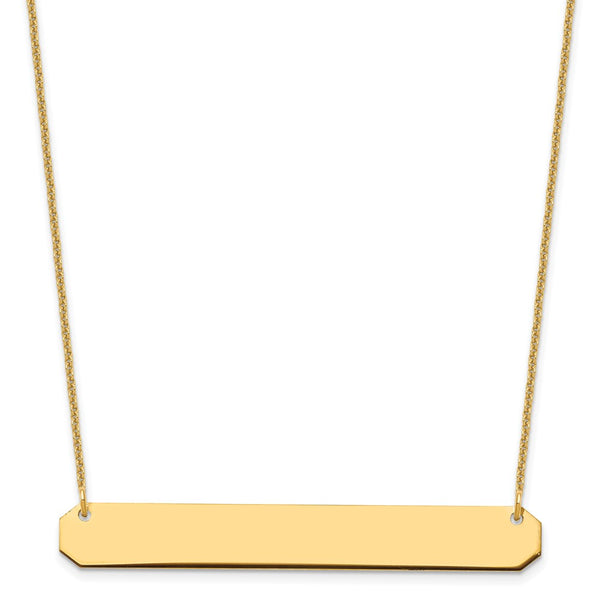 14K Large Polished Blank Bar Necklace-WBC-XNA1208Y
