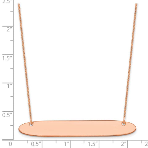 14K Rose Gold Large Polished Oblong Blank Bar Necklace-WBC-XNA1209R