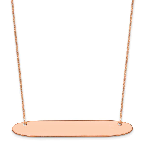 14K Rose Gold Large Polished Oblong Blank Bar Necklace-WBC-XNA1209R