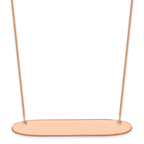14K Rose Gold Large Polished Oblong Blank Bar Necklace-WBC-XNA1209R