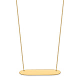 14K Large Polished Oblong Blank Bar Necklace-WBC-XNA1209Y