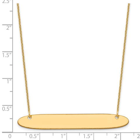 14K Large Polished Oblong Blank Bar Necklace-WBC-XNA1209Y