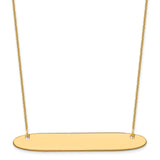 14K Large Polished Oblong Blank Bar Necklace-WBC-XNA1209Y