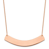 14K Rose Gold Large Polished Curved Blank Bar Necklace-WBC-XNA1210R