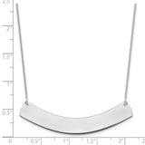 14K White Gold Large Polished Curved Blank Bar Necklace-WBC-XNA1210W