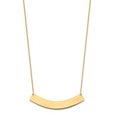 14K Large Polished Curved Blank Bar Necklace-WBC-XNA1210Y