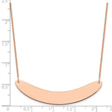 14K Rose Gold Large Polished Curved Blank Bar Necklace-WBC-XNA1211R