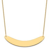14K Large Polished Curved Blank Bar Necklace-WBC-XNA1211Y