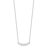 14K White Gold Small Polished Curved Arial Rounded Bar Necklace-WBC-XNA1218W