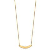14K Small Polished Curved Arial Rounded Bar Necklace-WBC-XNA1218Y