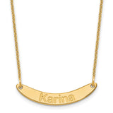 14K Small Polished Curved Arial Rounded Bar Necklace-WBC-XNA1218Y