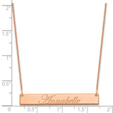 14K Rose Gold Medium Polished Edwardian Script Bar Necklace-WBC-XNA1219R