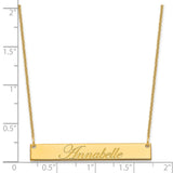 14K Medium Polished Edwardian Script Bar Necklace-WBC-XNA1219Y
