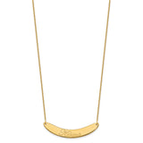 14K Medium Polished Curved Edwardian Script Bar Necklace-WBC-XNA1223Y