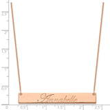 14K Rose Gold Large Polished Edwardian Script Bar Necklace-WBC-XNA1224R