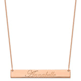 14K Rose Gold Large Polished Edwardian Script Bar Necklace-WBC-XNA1224R