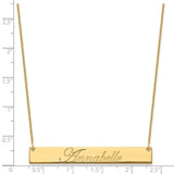 14K Large Polished Edwardian Script Bar Necklace-WBC-XNA1224Y