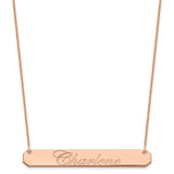 14K Rose Gold Large Polished Edwardian Script Bar Necklace-WBC-XNA1225R