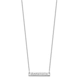 14K White Gold Small Polished Arial Rounded Bar Necklace-WBC-XNA1231W